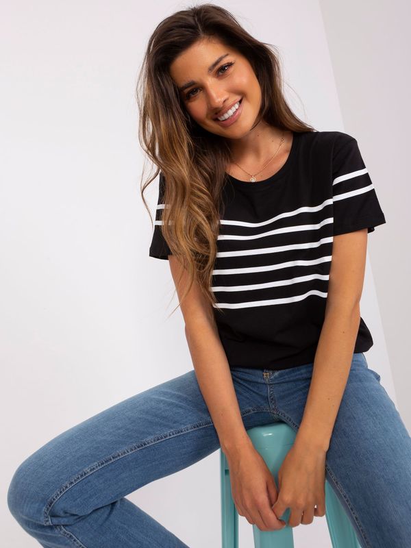 Fashionhunters Basic black and white striped blouse from RUE PARIS