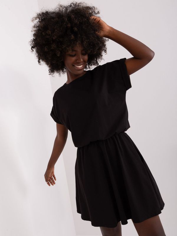 Fashionhunters Basic Black Cotton Minidress from RUE PARIS