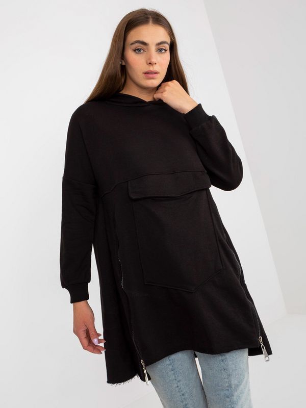 Fashionhunters Basic Black Hoodie for Women