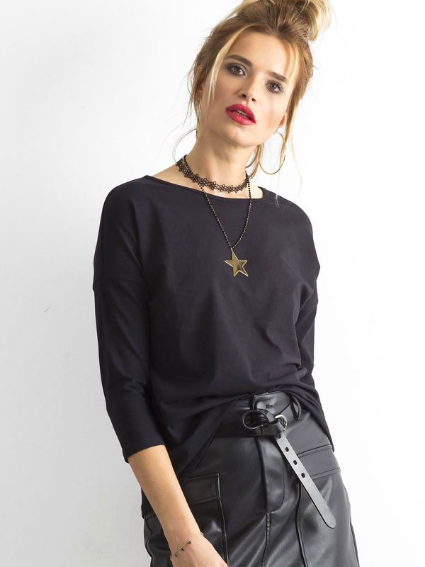 Fashionhunters Basic blouse with 3/4 sleeves black