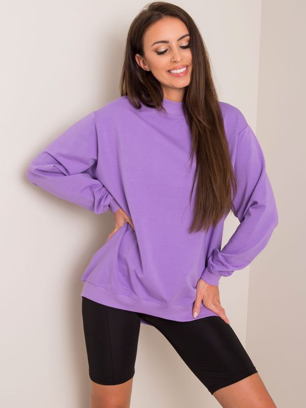 Fashionhunters Basic cotton sweatshirt in purple