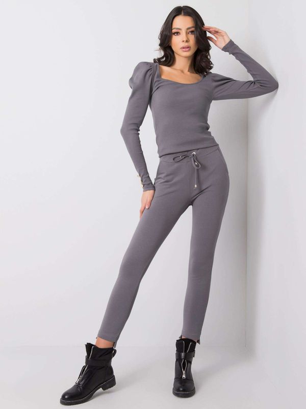 Fashionhunters Basic dark grey sweatpants