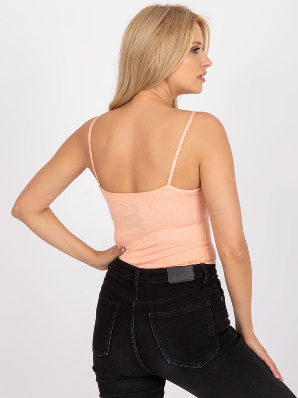 Fashionhunters Basic orange top with a narrow fit
