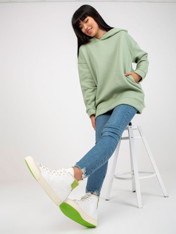 Fashionhunters Basic pistachio hoodie