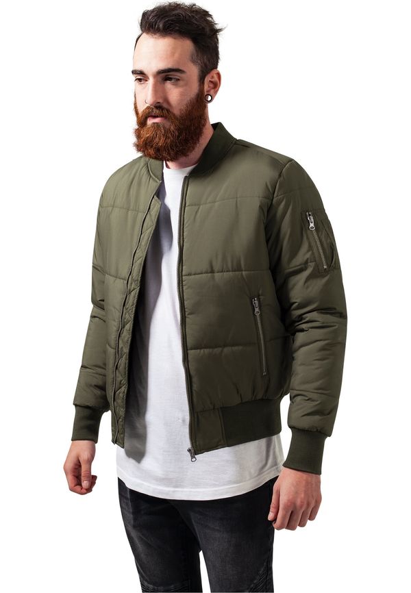 Urban Classics Basic Quilt Bomber Jacket Olive