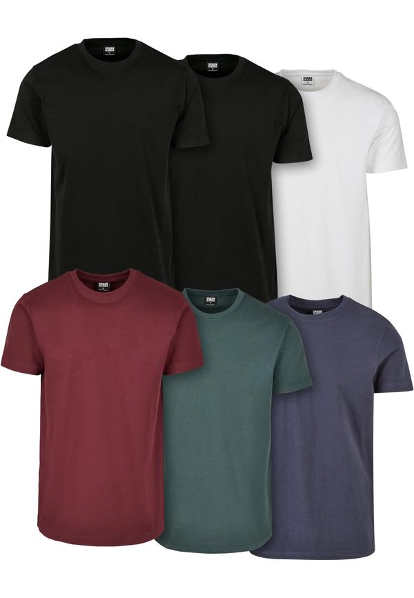 UC Men Basic T-Shirt 6-pack blk/blk/wht/rdwn/bttlgrn/nvy