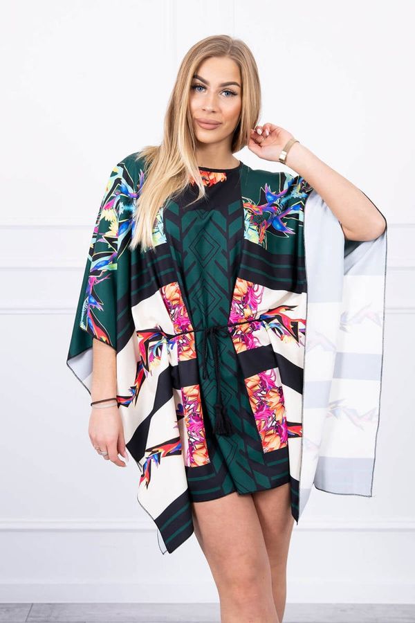 Kesi Bat dress with waist tie green