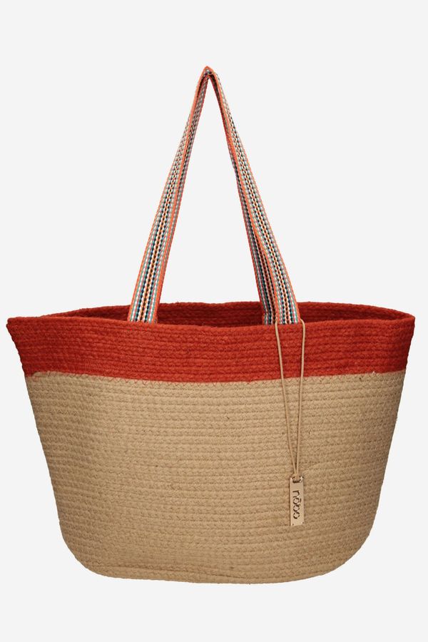 Kesi Beach Bag Basket NOBO Beige-Orange