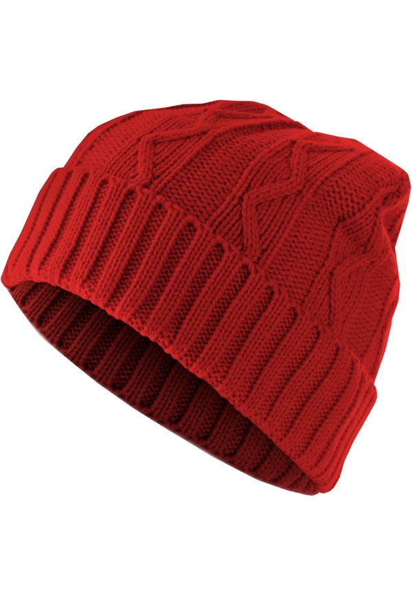 MSTRDS Beanie Cable Flap Beanie - Red