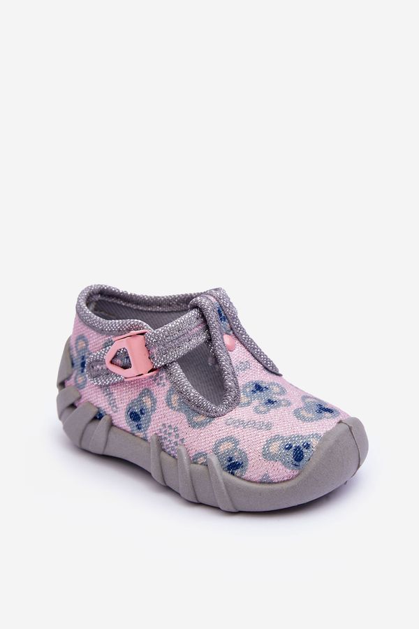 Kesi Befado 110P474 Shiny slippers, grey and pink