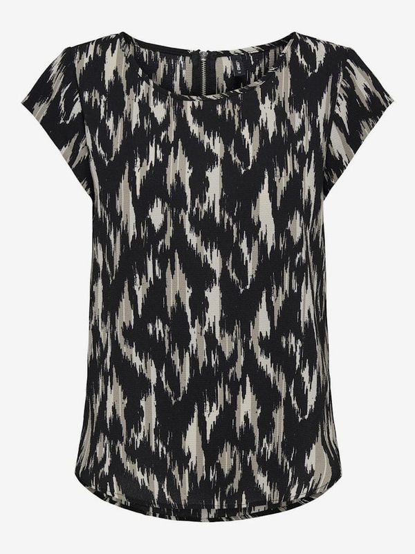 Only Beige-black women's patterned blouse ONLY Vic