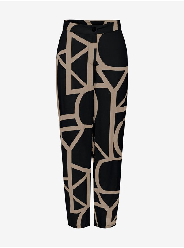Only Beige-Black Women's Patterned Trousers ONLY Ava - Ladies