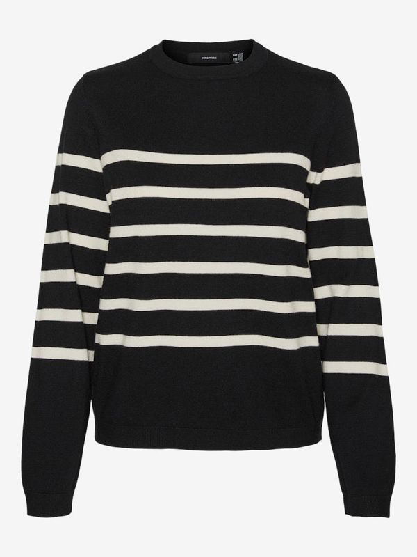 Vero Moda Beige-black women's striped sweater Vero Moda Saba
