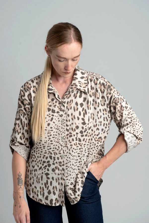 LAMIA MODA Beige blouse with spots