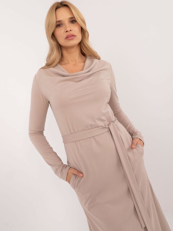 LAKERTA Beige cocktail dress with slit