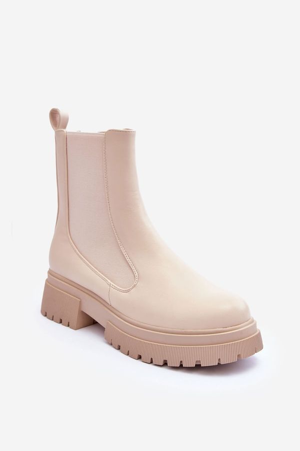 Kesi Beige Isminna Classic Leather Chelsea Boots