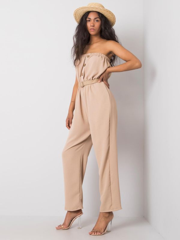 Fashionhunters Beige jumpsuit Felipp RUE PARIS