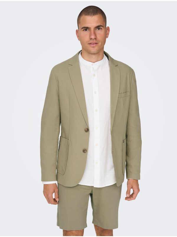 Only Beige men's blazer with linen ONLY & SONS Eve - Men