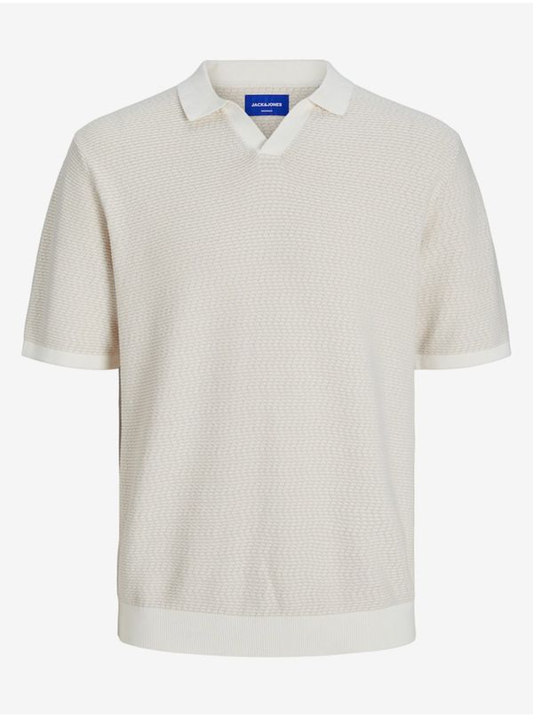 Jack & Jones Beige Men's Jack & Jones Polo Shirt Mykonos - Men's