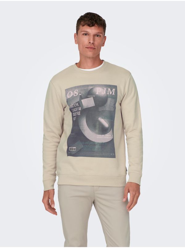 Only Beige Mens Sweatshirt ONLY & SONS Todd - Men