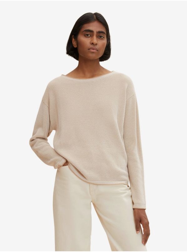 Tom Tailor Beige-white women's sweater Tom Tailor - Women's