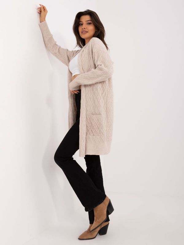 Fashionhunters Beige women's cardigan