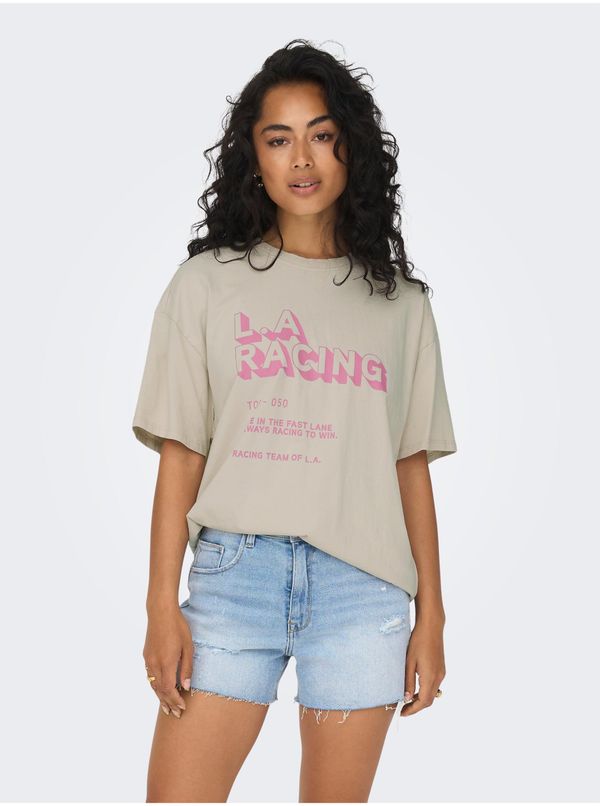 Only Beige Women's Oversize T-Shirt ONLY Lina - Women