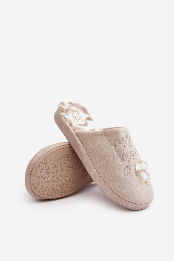 Kesi Beige women's shiny slippers Geraja