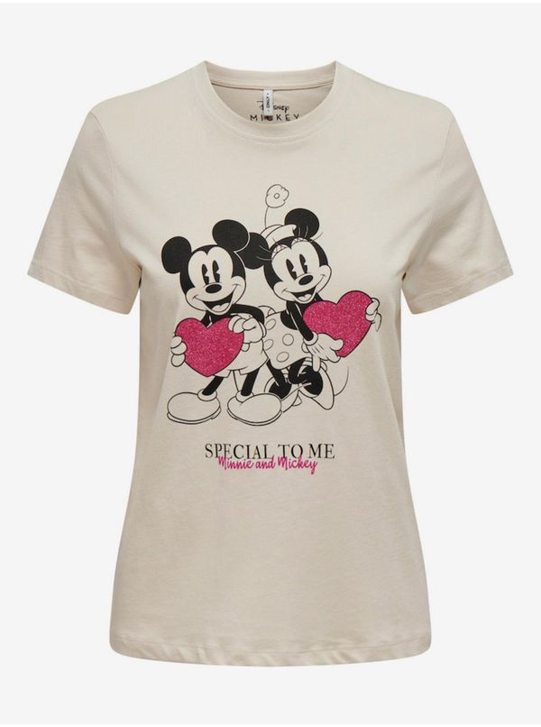 Only Beige women's T-shirt ONLY Mickey - Women