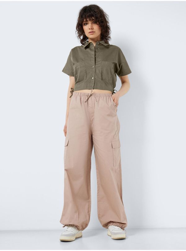 Noisy May Beige Women's Trousers Noisy May Pinar - Women