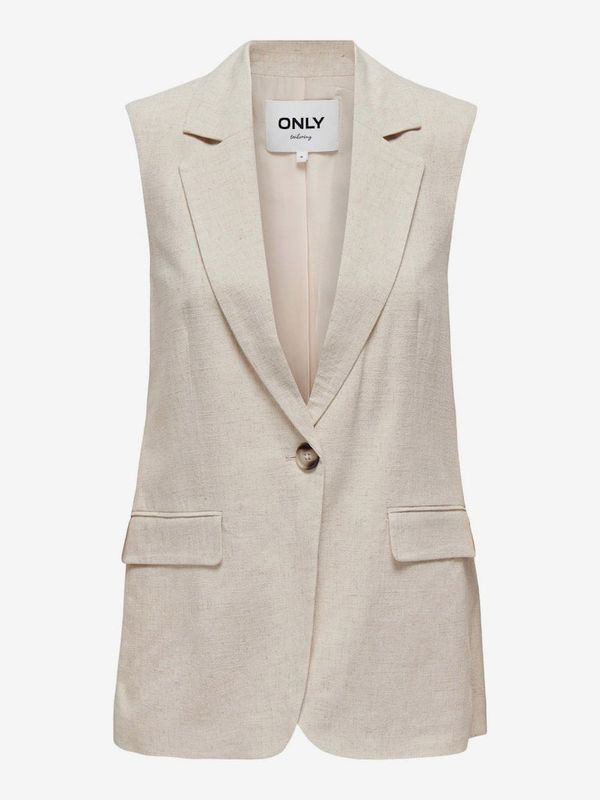 Only Beige women's vest with linen blend ONLY Agnes