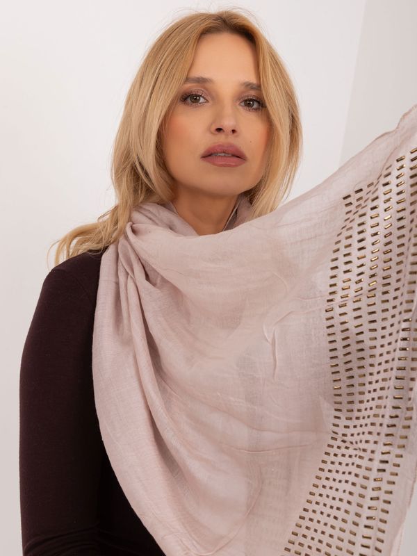 Fashionhunters Beige women's viscose scarf