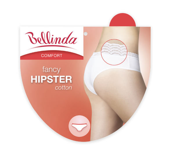 Bellinda Bellinda FANCY COTTON HIPSTER - Women's Hipster Panties with Lace Hem - Light Pink