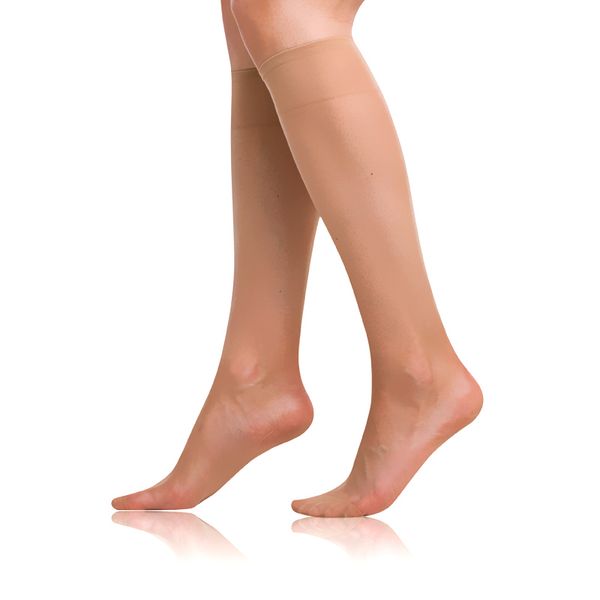 Bellinda Bellinda FLY KNEE HIGHS 15 DAY - Women's knee-high socks - almond