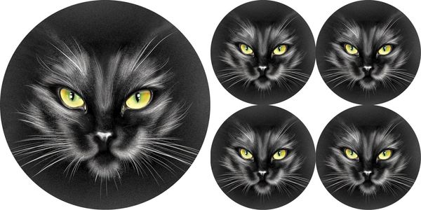 Bertoni Home Bertoni Home Unisex's 1+4 Round Table Pads Set Nero