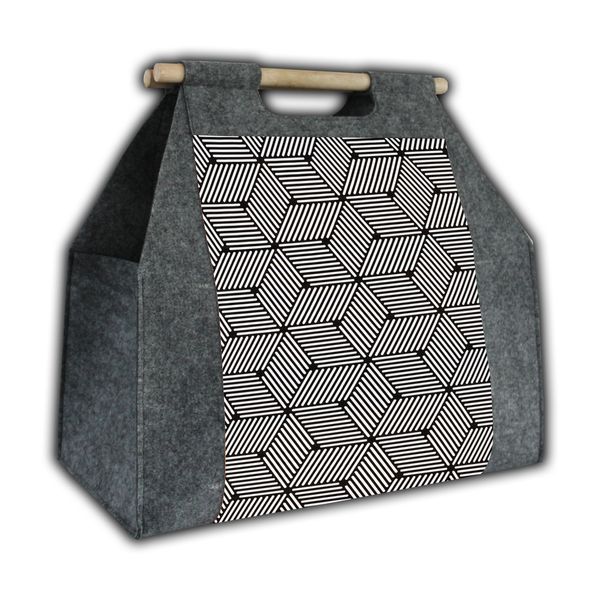 Bertoni Home Bertoni Home Unisex's Firewood Bag Cube Grey/Black/White