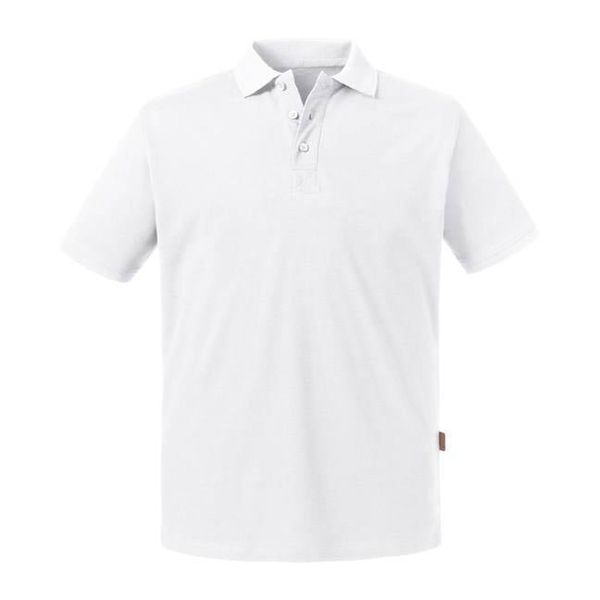 RUSSELL Biała koszulka męska polo Pure Organic Russell