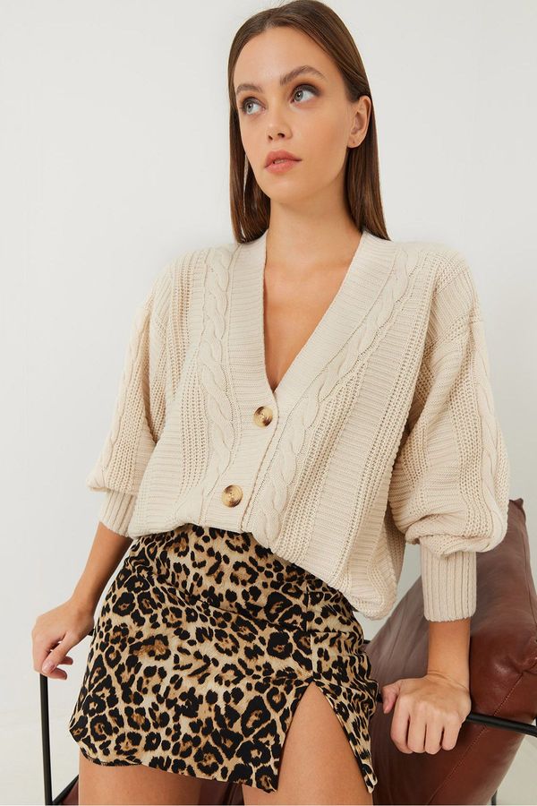 Bianco Lucci Bianco Lucci Women's Hair Knitted Button Detailed Knitwear Cardigan