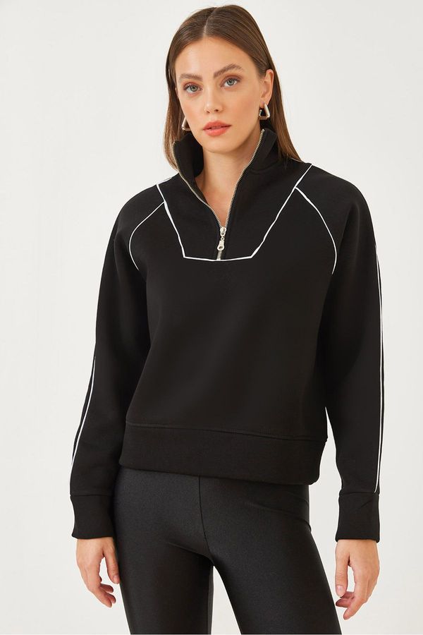 Bianco Lucci Bianco Lucci Women's Half Zipper Oversize Sweatshirt MB-5386