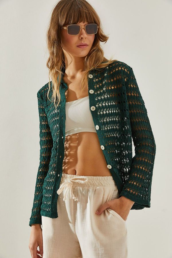 Bianco Lucci Bianco Lucci Women's Openwork Cardigan