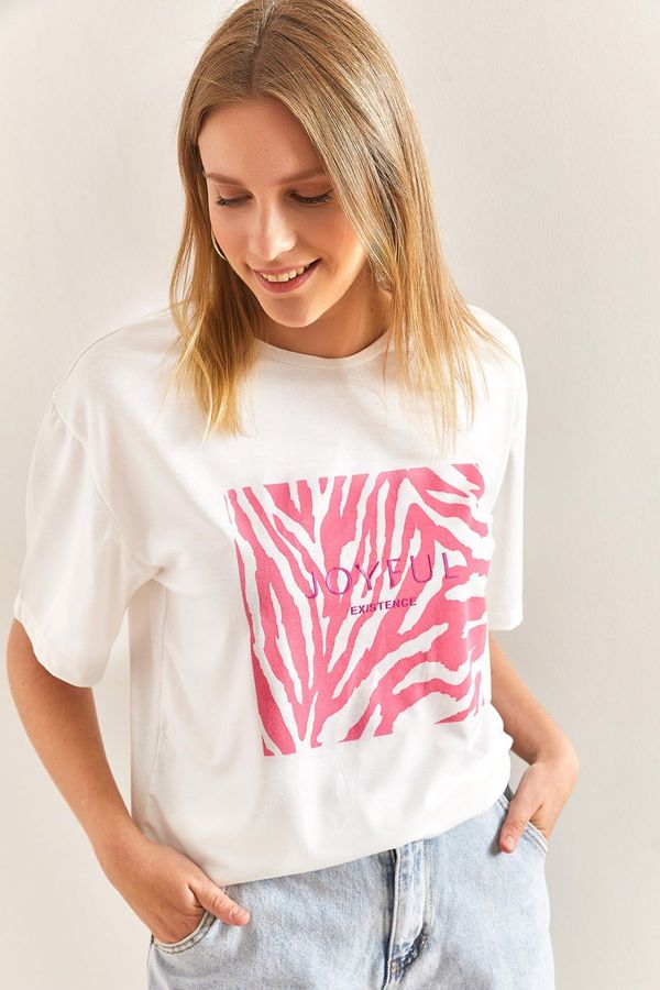 Bianco Lucci Bianco Lucci Women's Patterned Combed Cotton Tshirt