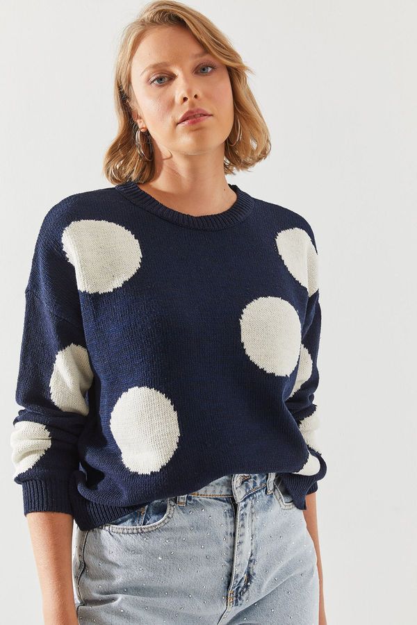 Bianco Lucci Bianco Lucci Women's Polka Dot Knitted Sweater