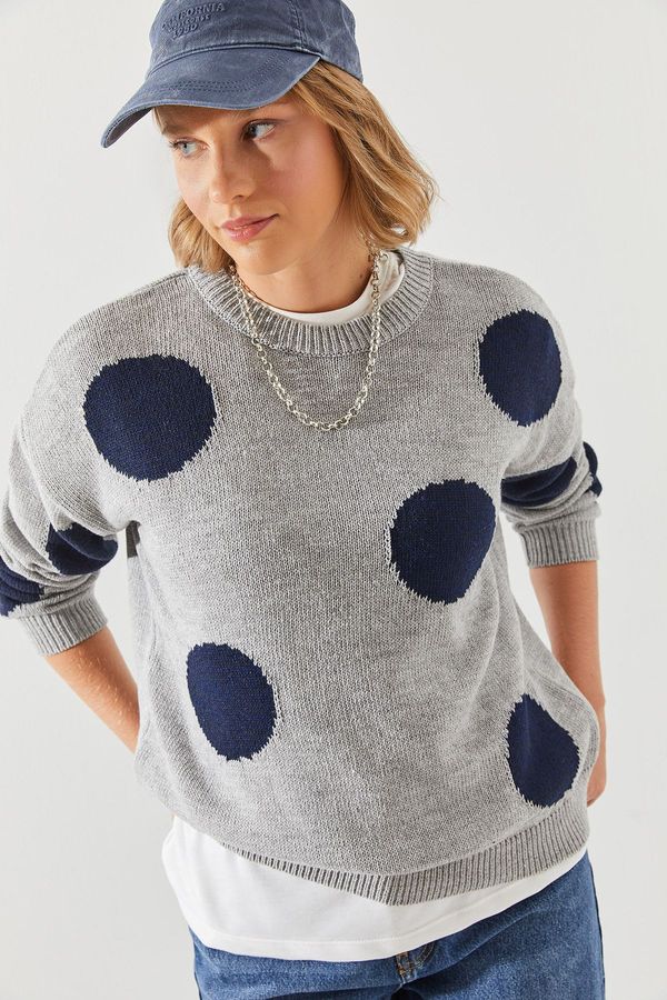 Bianco Lucci Bianco Lucci Women's Polka Dot Knitted Sweater