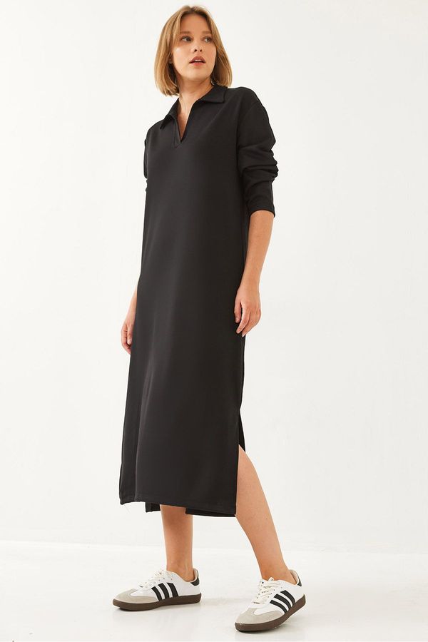 Bianco Lucci Bianco Lucci Women's Polo Collar Modal Fabric Dress