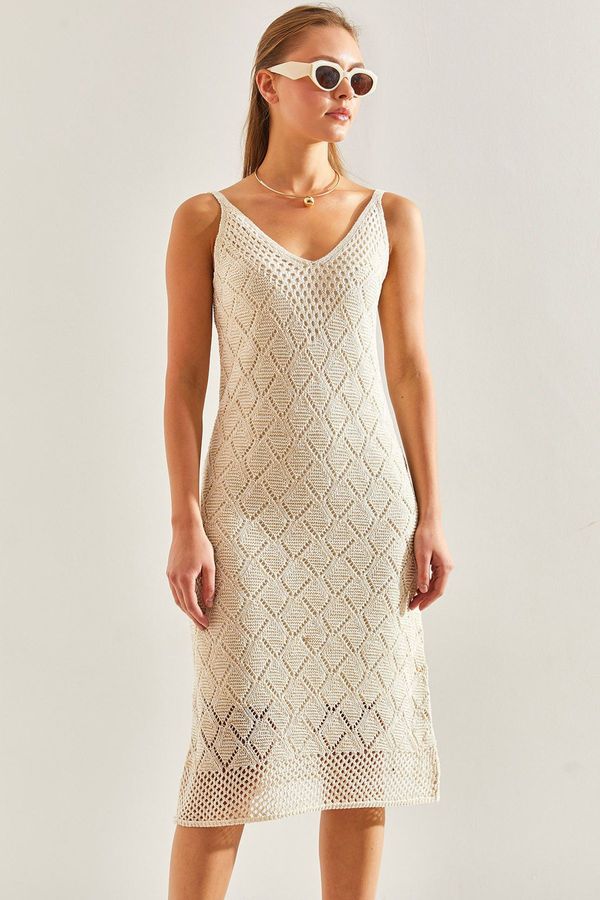 Bianco Lucci Bianco Lucci Women's Silvery Strap Knitwear Dress