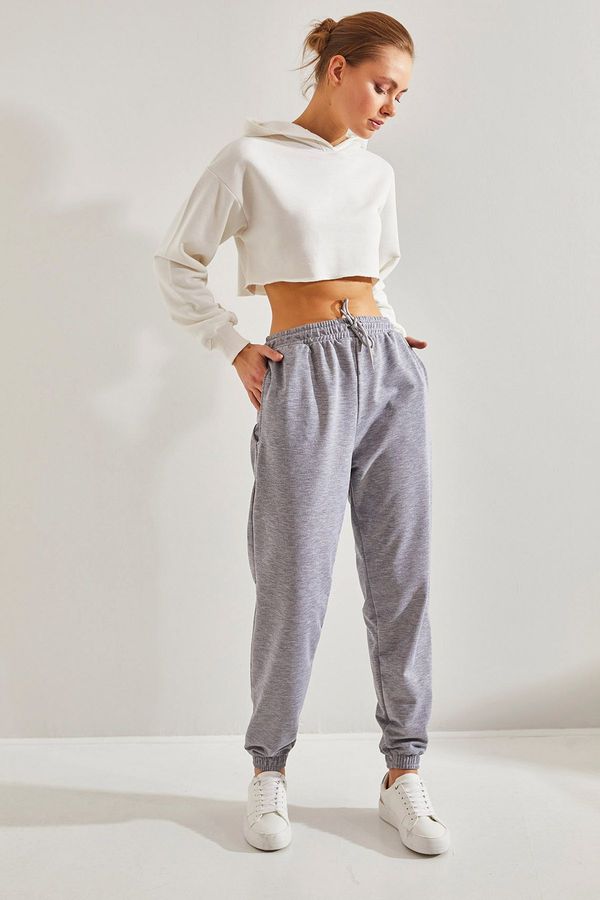 Bianco Lucci Bianco Lucci Women's Two Thread Cuff and Elastic Waist Sweatpants