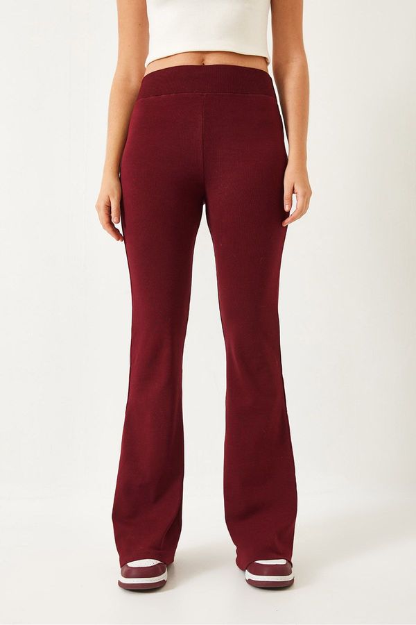 Bianco Lucci Bianco Lucci Women's Wide Belt Spanish Leg High Waist Pants