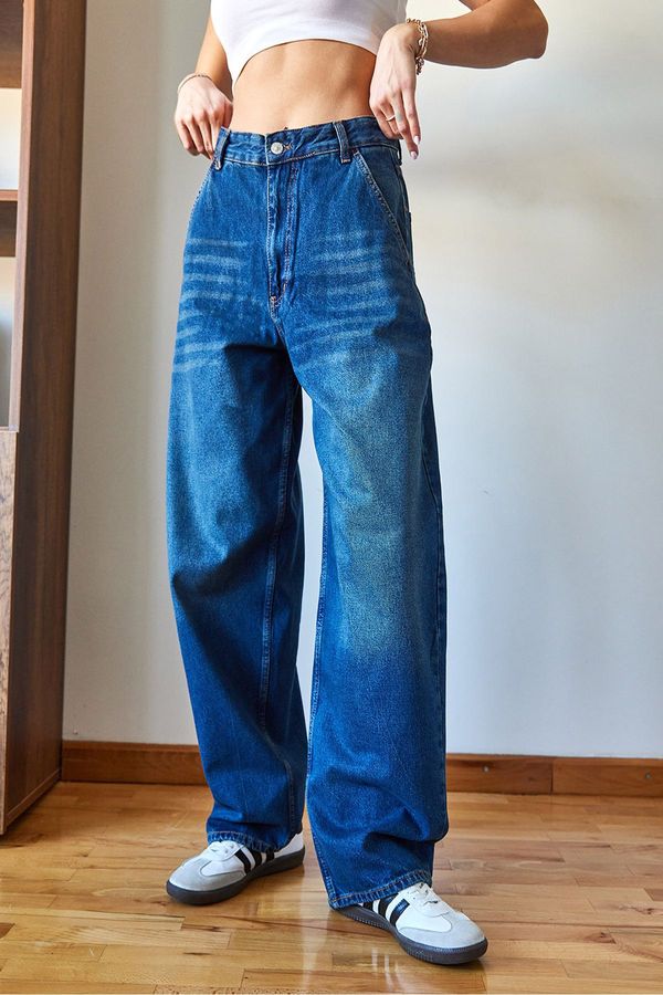 Bianco Lucci Bianco Lucci Women's Wide Leg Denim Trousers 490