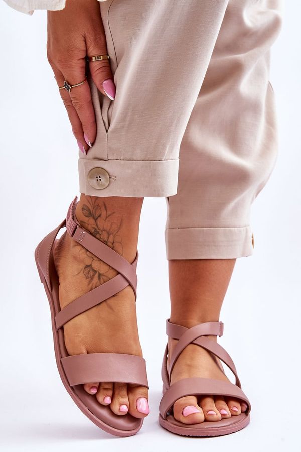 BIG STAR SHOES Big Star Leather Ankle Sandals Nude