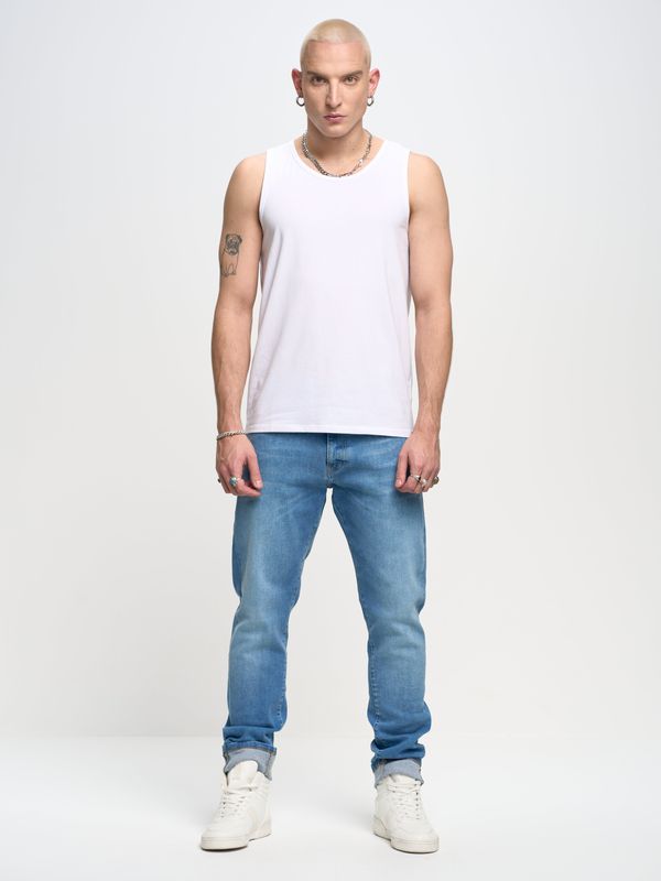 Big Star Big Star Man's Singlet T-shirt 152063 Cream-101